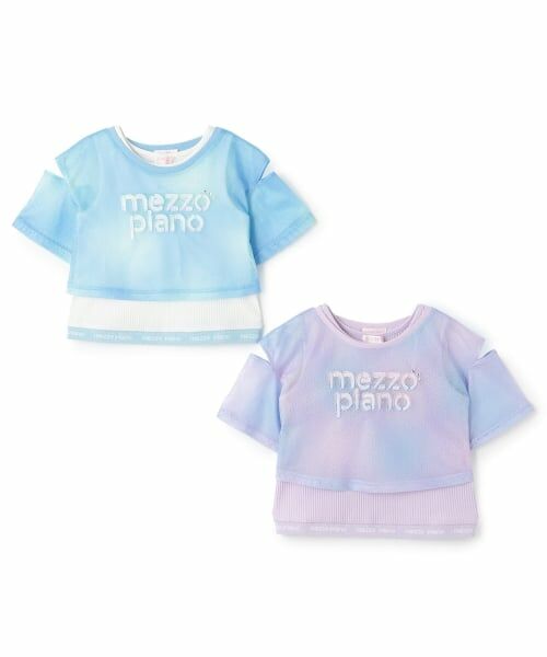 mezzo piano / メゾピアノ Tシャツ | 肩開きメッシュTシャツ　＆タンクトップセット | 詳細12