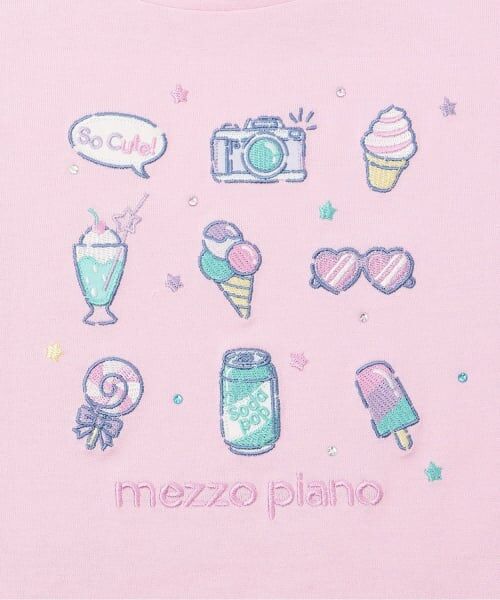 mezzo piano / メゾピアノ Tシャツ | ファンシーポップ刺しゅう　半袖Tシャツ | 詳細3