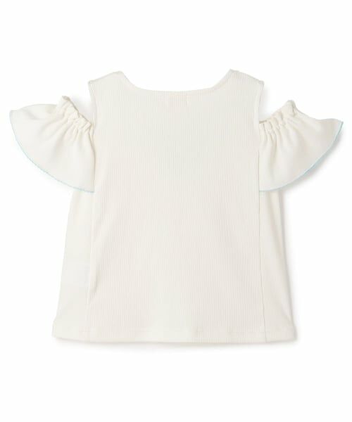 mezzo piano / メゾピアノ Tシャツ | ネックレス刺しゅう　肩開き2way　半袖Tシャツ | 詳細1