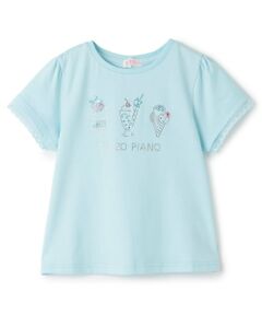 mezzo piano / メゾピアノ Tシャツ | ラインストーンモチーフ　半袖Tシャツ
