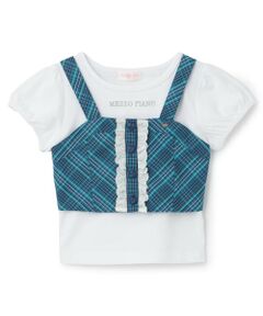 mezzo piano / メゾピアノ その他トップス | チェックビスチェ　＆半袖Tシャツセット