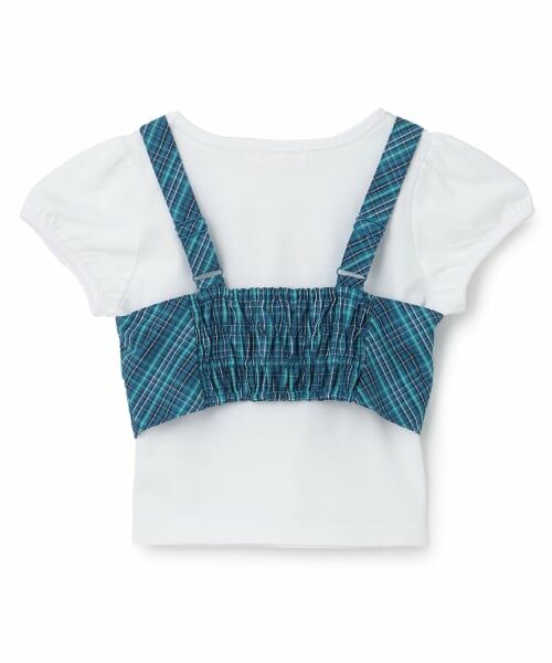 mezzo piano / メゾピアノ その他トップス | チェックビスチェ　＆半袖Tシャツセット | 詳細1