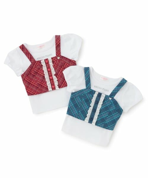 mezzo piano / メゾピアノ その他トップス | チェックビスチェ　＆半袖Tシャツセット | 詳細12