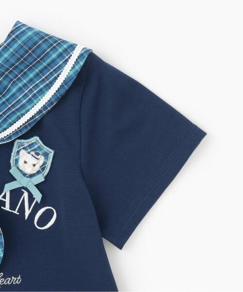 mezzo piano / メゾピアノ Tシャツ | チェックセーラー衿つき　半袖Tシャツ | 詳細8