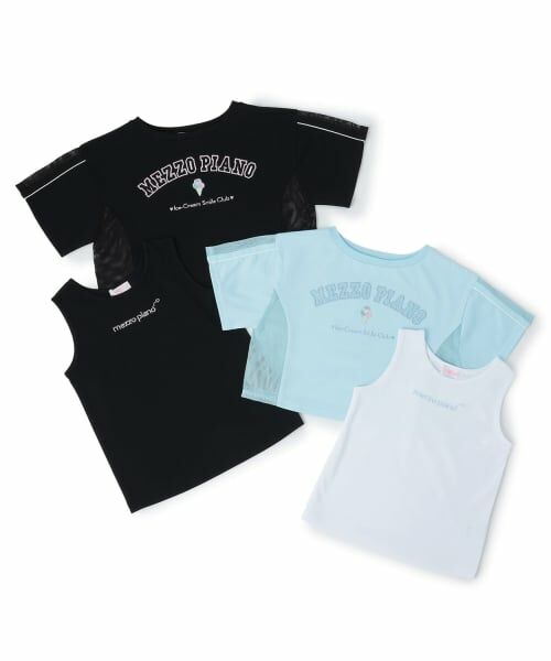mezzo piano / メゾピアノ Tシャツ | メッシュ切替Tシャツ　＆タンクトップセット | 詳細12