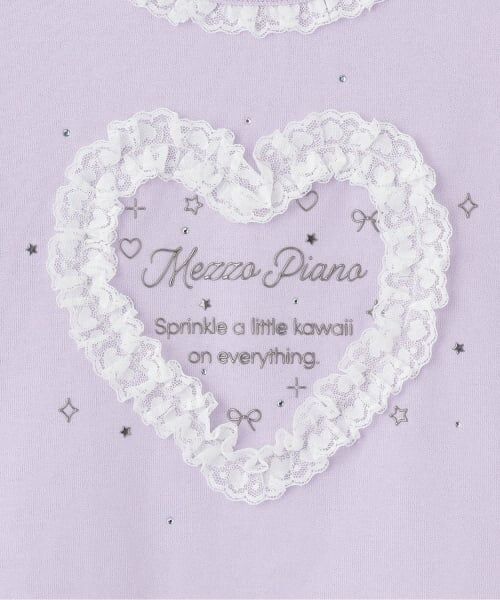 mezzo piano / メゾピアノ Tシャツ | ハートレース　半袖Tシャツ | 詳細3
