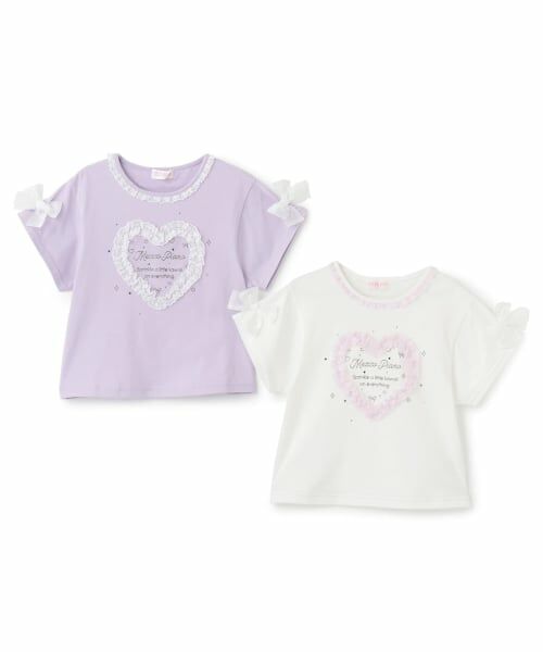 mezzo piano / メゾピアノ Tシャツ | ハートレース　半袖Tシャツ | 詳細7