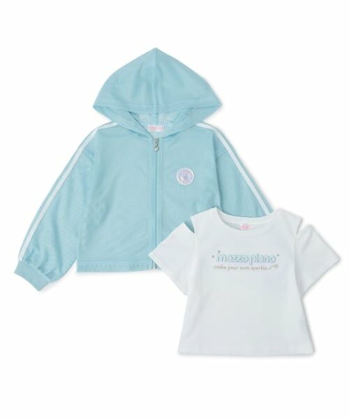 mezzo piano / メゾピアノ パーカー | メッシュZIPパーカ　＆肩開きTシャツセット | 詳細2