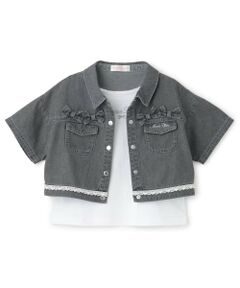 mezzo piano / メゾピアノ シャツ・ブラウス | 接触冷感デニムシャツ　＆Tシャツセット