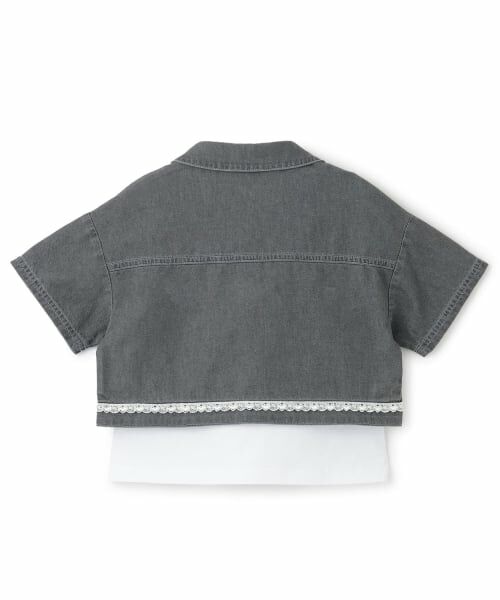 mezzo piano / メゾピアノ シャツ・ブラウス | 接触冷感デニムシャツ　＆Tシャツセット | 詳細1