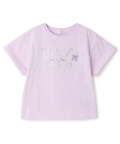 mezzo piano / メゾピアノ Tシャツ | キラキラリボン　ロゴ刺しゅう　半袖Tシャツ