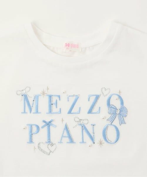 mezzo piano / メゾピアノ Tシャツ | キラキラリボン　ロゴ刺しゅう　半袖Tシャツ | 詳細2