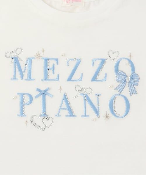 mezzo piano / メゾピアノ Tシャツ | キラキラリボン　ロゴ刺しゅう　半袖Tシャツ | 詳細4