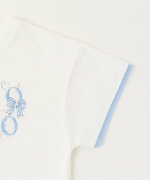 mezzo piano / メゾピアノ Tシャツ | キラキラリボン　ロゴ刺しゅう　半袖Tシャツ | 詳細6