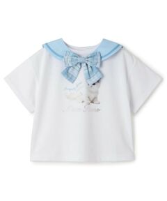 mezzo piano / メゾピアノ Tシャツ | セーラー衿つき　半袖Tシャツ