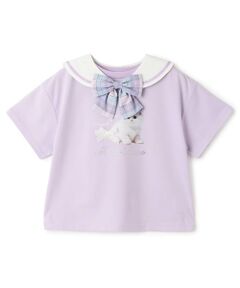 mezzo piano / メゾピアノ Tシャツ | セーラー衿つき　半袖Tシャツ