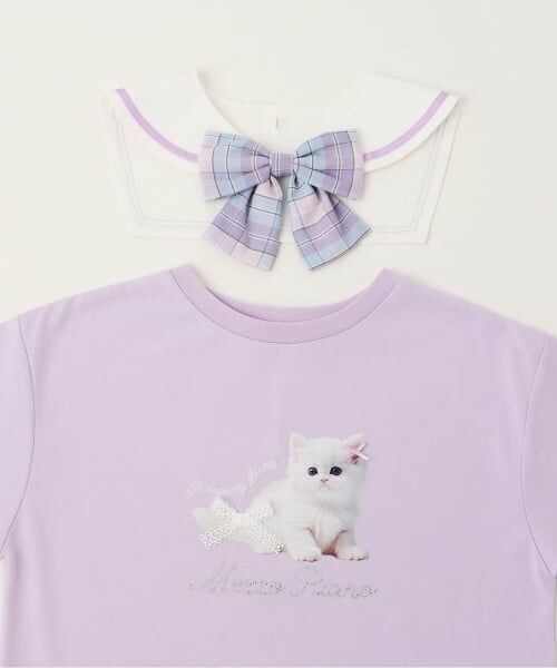 mezzo piano / メゾピアノ Tシャツ | セーラー衿つき　半袖Tシャツ | 詳細3