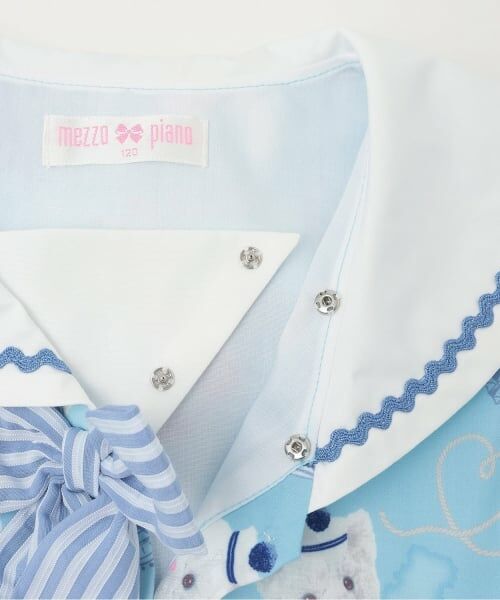 mezzo piano / メゾピアノ ミニ丈・ひざ丈ワンピース | ウサギ・ネコ　航海柄　セーラーワンピース | 詳細3