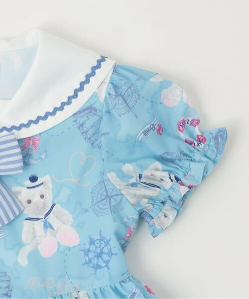 mezzo piano / メゾピアノ ミニ丈・ひざ丈ワンピース | ウサギ・ネコ　航海柄　セーラーワンピース | 詳細4
