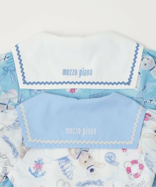 mezzo piano / メゾピアノ ミニ丈・ひざ丈ワンピース | ウサギ・ネコ　航海柄　セーラーワンピース | 詳細8
