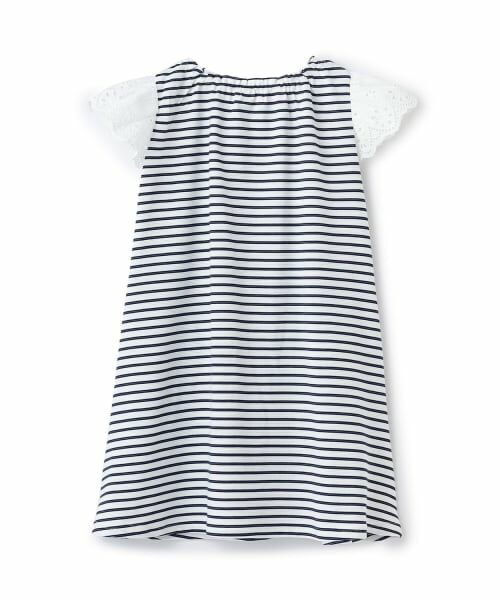 mezzo piano / メゾピアノ ミニ丈・ひざ丈ワンピース | リップルボーダー　ポシェット風ワンピース | 詳細1