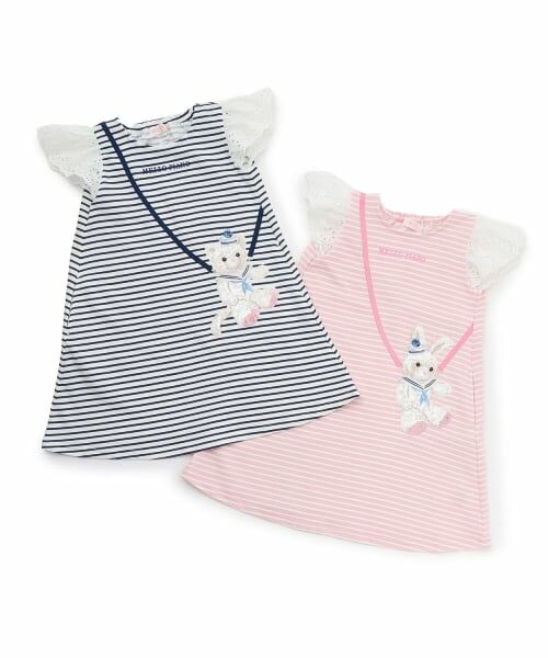 mezzo piano / メゾピアノ ミニ丈・ひざ丈ワンピース | リップルボーダー　ポシェット風ワンピース | 詳細11