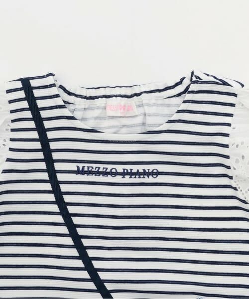 mezzo piano / メゾピアノ ミニ丈・ひざ丈ワンピース | リップルボーダー　ポシェット風ワンピース | 詳細2