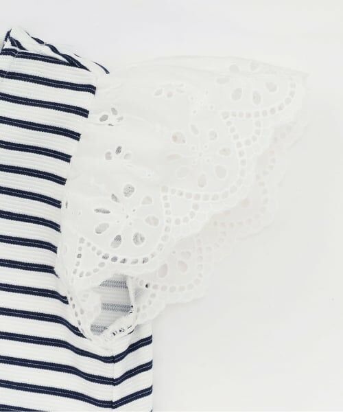 mezzo piano / メゾピアノ ミニ丈・ひざ丈ワンピース | リップルボーダー　ポシェット風ワンピース | 詳細4