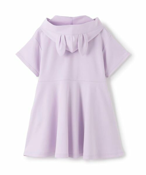 mezzo piano / メゾピアノ ミニ丈・ひざ丈ワンピース | チャームつき どうぶつ耳 半袖パーカワンピース | 詳細1