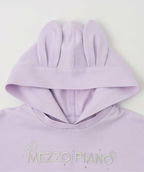 mezzo piano / メゾピアノ ミニ丈・ひざ丈ワンピース | チャームつき どうぶつ耳 半袖パーカワンピース | 詳細3