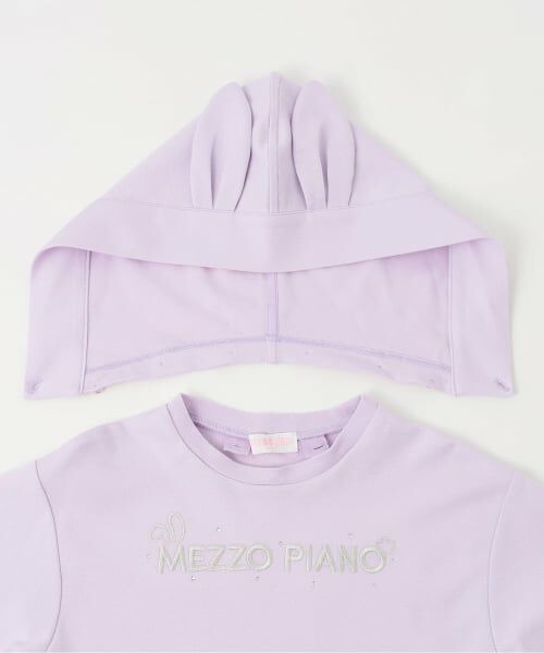 mezzo piano / メゾピアノ ミニ丈・ひざ丈ワンピース | チャームつき どうぶつ耳 半袖パーカワンピース | 詳細4