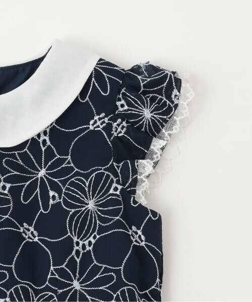 mezzo piano / メゾピアノ ミニ丈・ひざ丈ワンピース | フラワー刺しゅう　衿つきワンピース | 詳細3