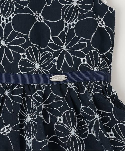mezzo piano / メゾピアノ ミニ丈・ひざ丈ワンピース | フラワー刺しゅう　衿つきワンピース | 詳細4