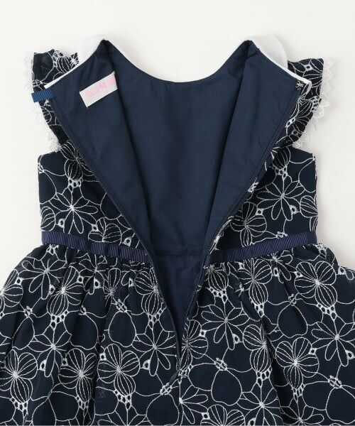 mezzo piano / メゾピアノ ミニ丈・ひざ丈ワンピース | フラワー刺しゅう　衿つきワンピース | 詳細8