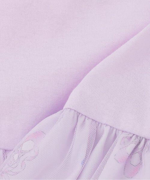 mezzo piano / メゾピアノ ミニ丈・ひざ丈ワンピース | バレエ総柄　チュールドッキングワンピース | 詳細10