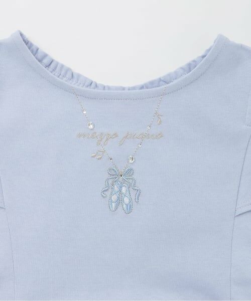 mezzo piano / メゾピアノ ミニ丈・ひざ丈ワンピース | バレエ総柄　チュールドッキングワンピース | 詳細3