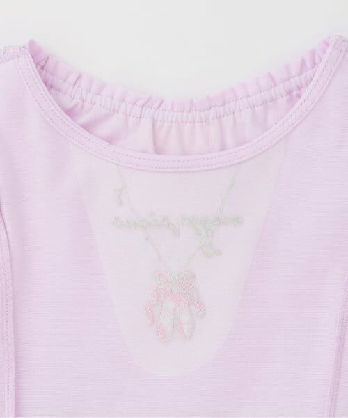 mezzo piano / メゾピアノ ミニ丈・ひざ丈ワンピース | バレエ総柄　チュールドッキングワンピース | 詳細4