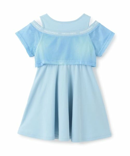 mezzo piano / メゾピアノ ミニ丈・ひざ丈ワンピース | メッシュ　ドッキングワンピース | 詳細1