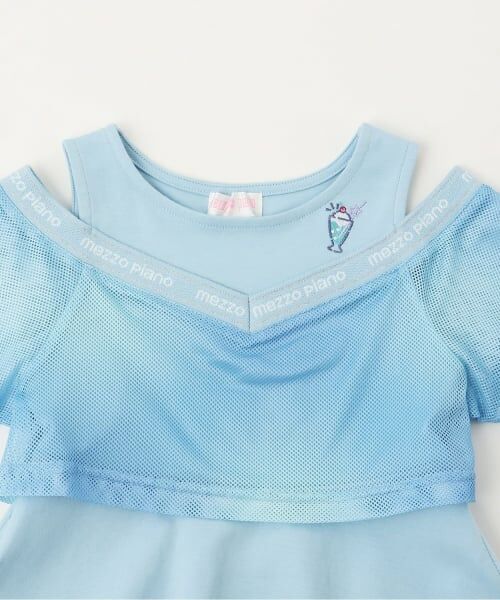 mezzo piano / メゾピアノ ミニ丈・ひざ丈ワンピース | メッシュ　ドッキングワンピース | 詳細2