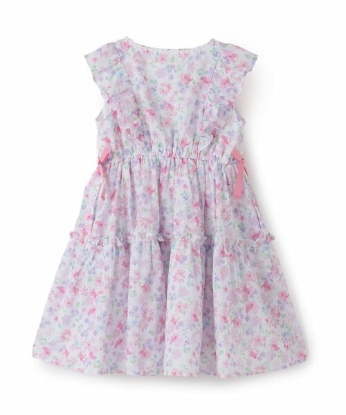 mezzo piano / メゾピアノ ミニ丈・ひざ丈ワンピース | 水彩花柄ワンピース | 詳細1