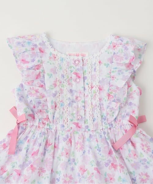 mezzo piano / メゾピアノ ミニ丈・ひざ丈ワンピース | 水彩花柄ワンピース | 詳細2