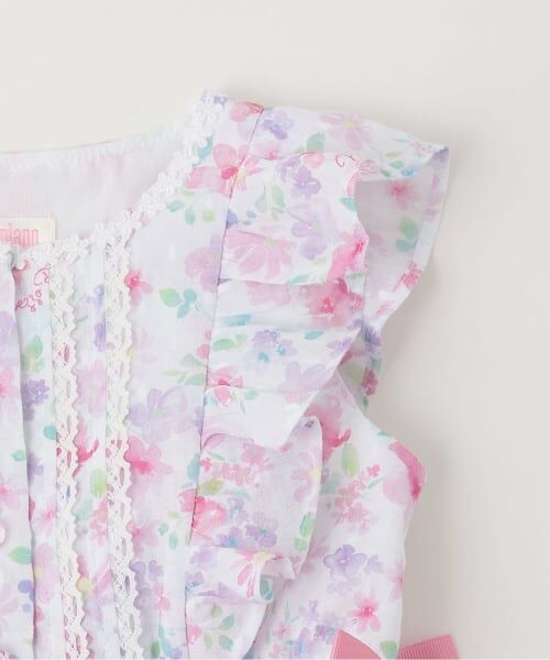mezzo piano / メゾピアノ ミニ丈・ひざ丈ワンピース | 水彩花柄ワンピース | 詳細3