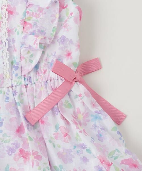 mezzo piano / メゾピアノ ミニ丈・ひざ丈ワンピース | 水彩花柄ワンピース | 詳細4