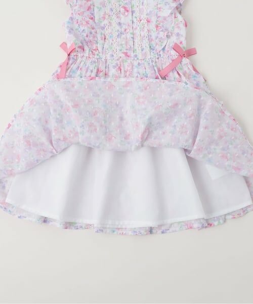 mezzo piano / メゾピアノ ミニ丈・ひざ丈ワンピース | 水彩花柄ワンピース | 詳細6