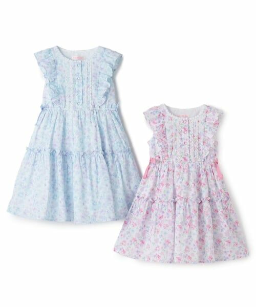 mezzo piano / メゾピアノ ミニ丈・ひざ丈ワンピース | 水彩花柄ワンピース | 詳細9