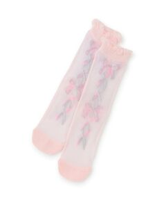 mezzo piano / メゾピアノ ソックス | レースアップリボン　透かし柄ソックス