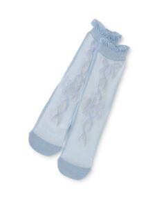 mezzo piano / メゾピアノ ソックス | レースアップリボン　透かし柄ソックス