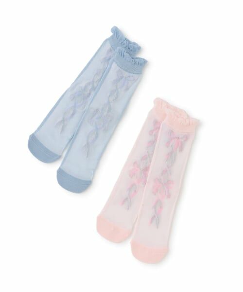 mezzo piano / メゾピアノ ソックス | レースアップリボン　透かし柄ソックス | 詳細4