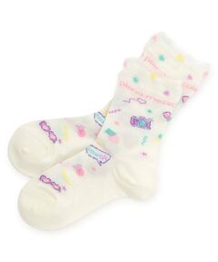 mezzo piano / メゾピアノ ソックス | ファンシーポップ柄　クルーソックス【日本製】