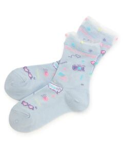 mezzo piano / メゾピアノ ソックス | ファンシーポップ柄　クルーソックス【日本製】